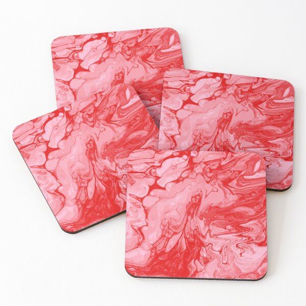 Artikelvorschau, Vivid Red Palette 5 Marble Fluid Art entworfen und verkauft von Janzay.