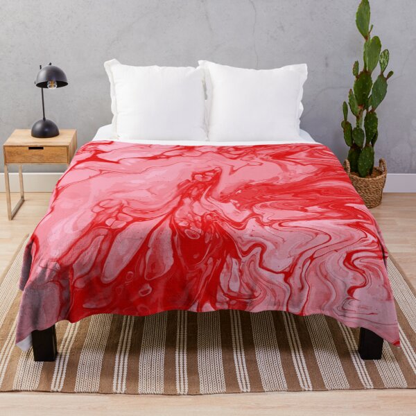 Aperçu de l'œuvre Vivid Red Palette 5 Marble Fluid Art créée et vendue par Janzay.