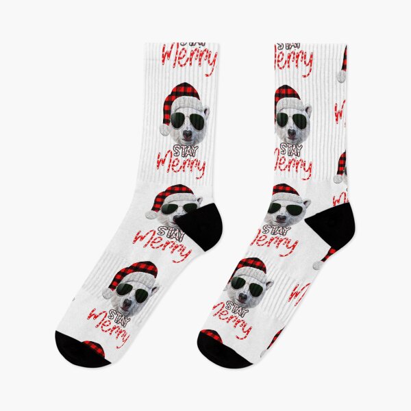 Item preview, Stay merry funny plaid Santa polar bear with shades designed and sold by mwebba2005.