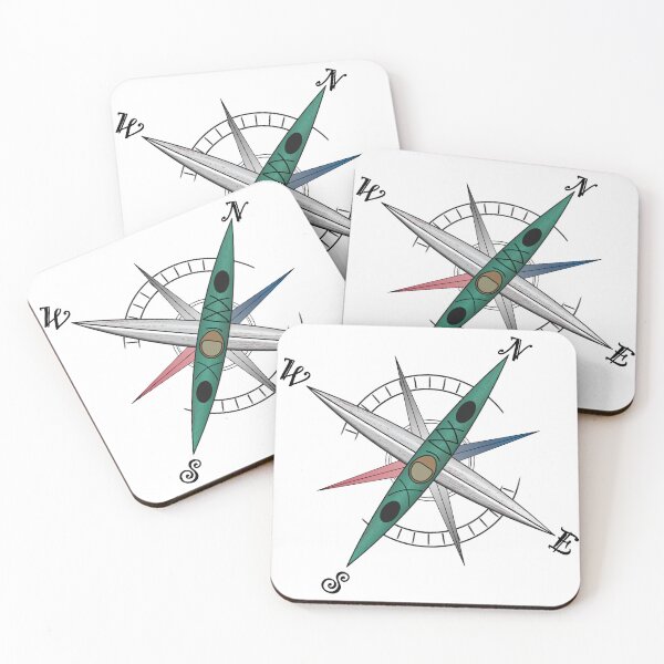 Item preview, Cool kayak design with compass rose and green kayak designed and sold by Breier.