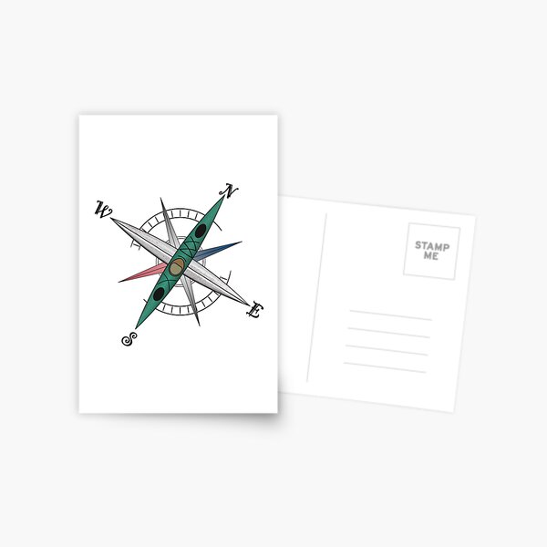 Item preview, Cool kayak design with compass rose and green kayak designed and sold by Breier.
