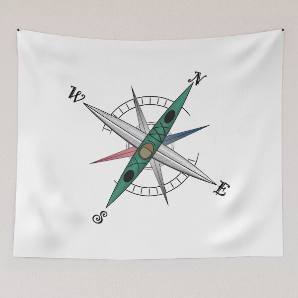 Item preview, Cool kayak design with compass rose and green kayak designed and sold by Breier.