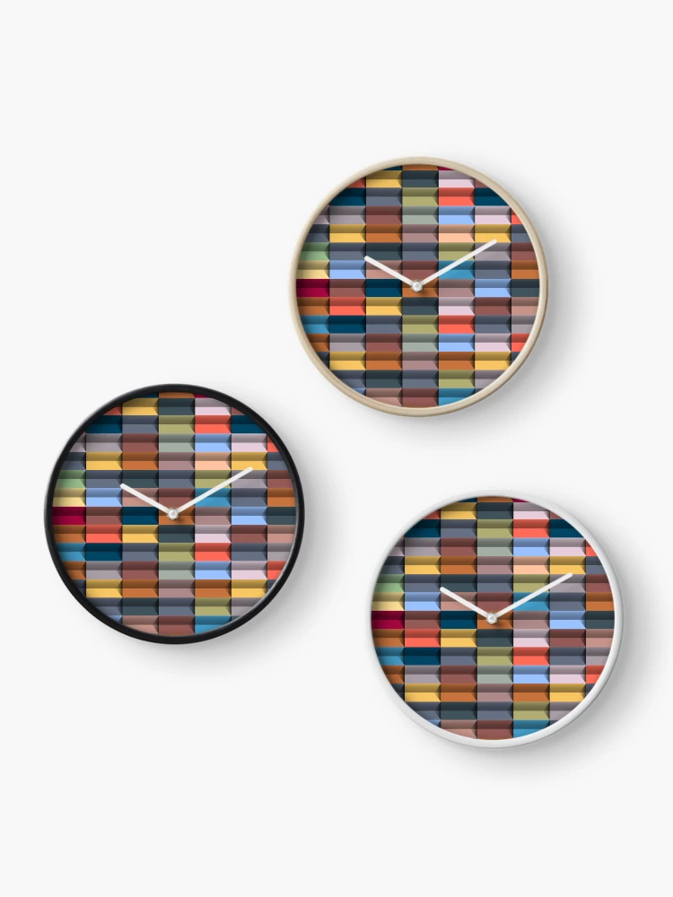 Thumbnail 3 of 4, Clock, Geometric Structure designed and sold by Pattern1design.