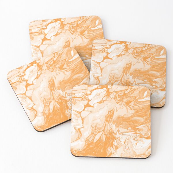 Artikelvorschau, Vivid Orange Palette 1 Marble Fluid Art entworfen und verkauft von Janzay.