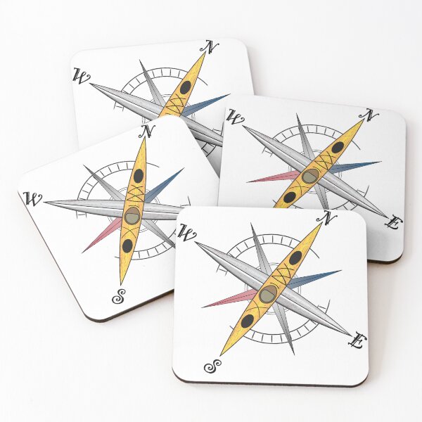 Item preview, Cool kayak design with compass rose and yellow kayak designed and sold by Breier.