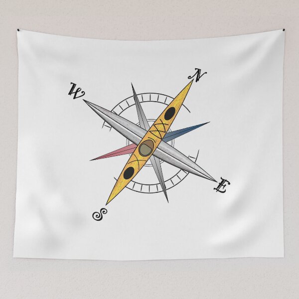 Item preview, Cool kayak design with compass rose and yellow kayak designed and sold by Breier.