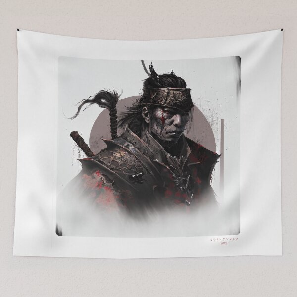 Item preview, Portrait in Ink Splash of Samurai Warrior - 07 designed and sold by Mitch-Angelo.