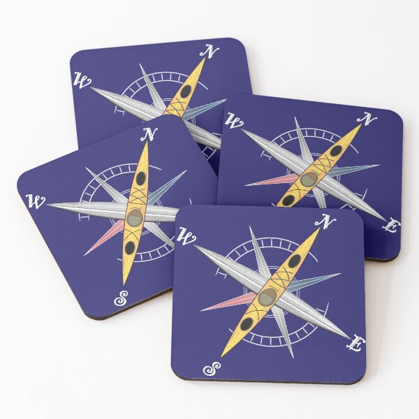 Item preview, Cool kayak design with compass rose and yellow kayak designed and sold by Breier.