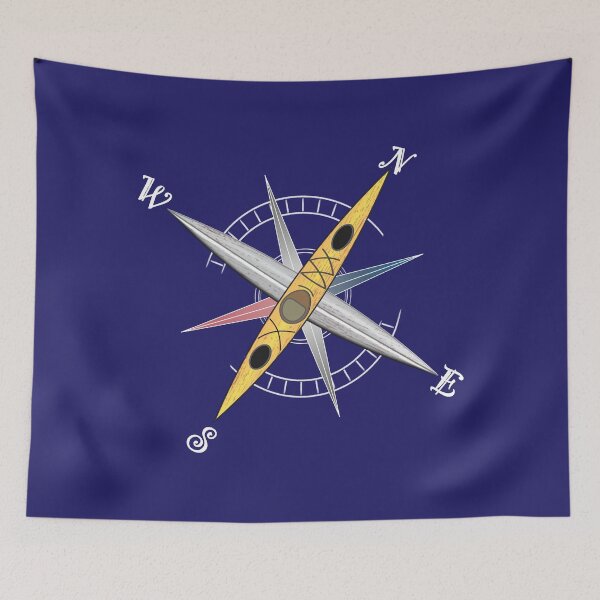 Item preview, Cool kayak design with compass rose and yellow kayak designed and sold by Breier.
