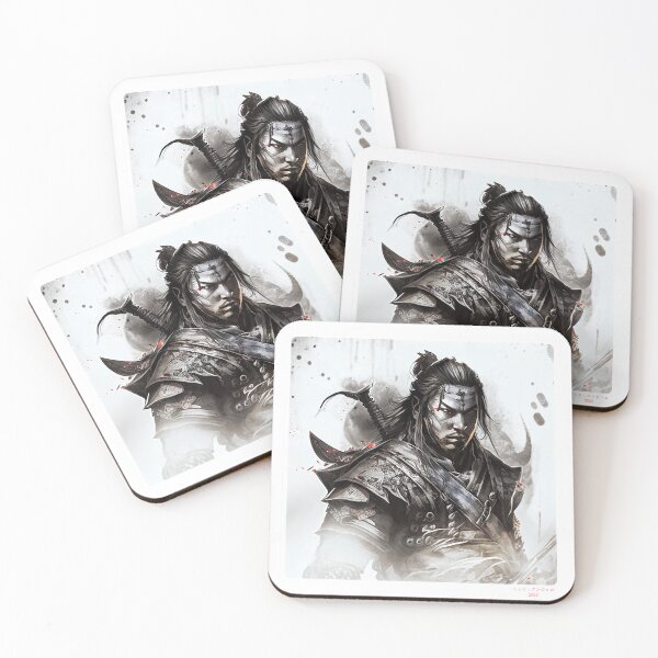 Item preview, Portrait in Ink Splash of Samurai Warrior - 08 designed and sold by Mitch-Angelo.