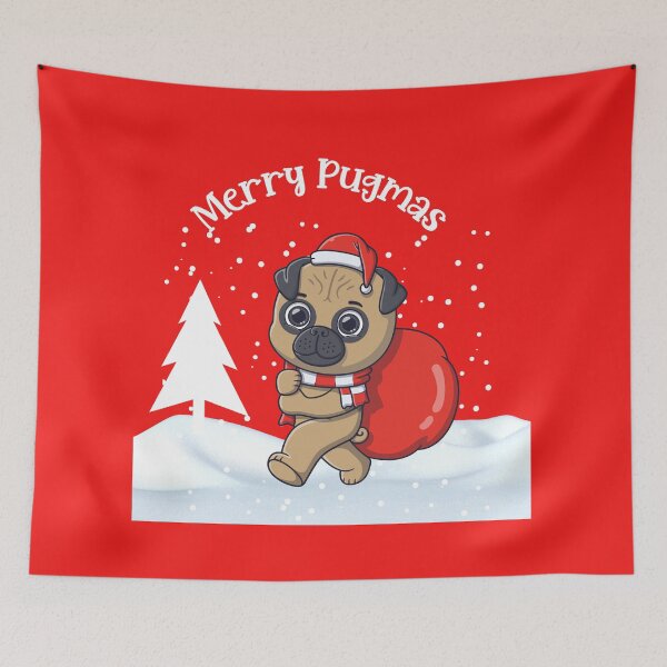Item preview, Christmas Pug. Festive Pug. Merry Pugmas designed and sold by Doggymadness.