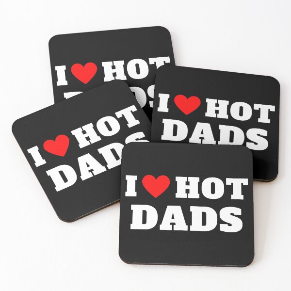Item preview, I Love Hot Dads Funny Red Heart Retro Vintage Design designed and sold by backham-design.