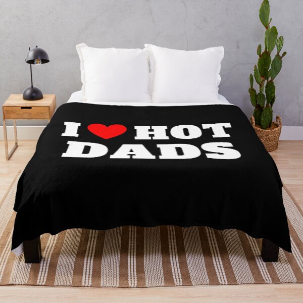 Item preview, I Love Hot Dads Funny Red Heart Retro Vintage Design designed and sold by backham-design.