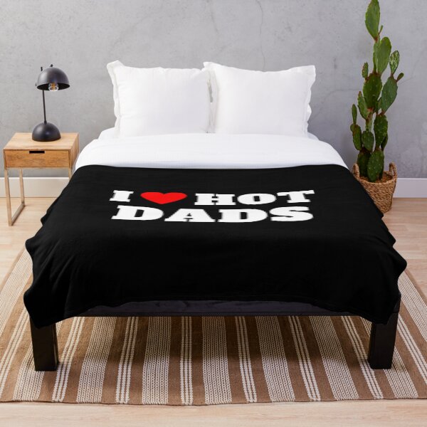 Item preview, I Love Hot Dads Funny Red Heart Retro Vintage Design designed and sold by backham-design.