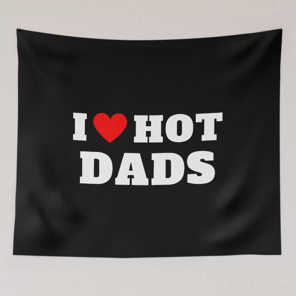 Item preview, I Love Hot Dads Funny Red Heart Retro Vintage Design designed and sold by backham-design.