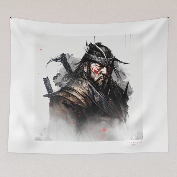 Item preview, Portrait in Ink Splash of Samurai Warrior - 09 designed and sold by Mitch-Angelo.