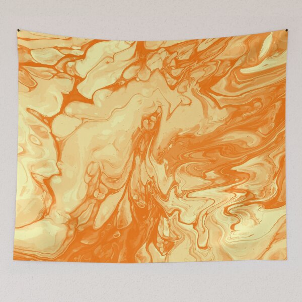 Aperçu de l'œuvre Vivid Orange Palette 2 Marble Fluid Art créée et vendue par Janzay.