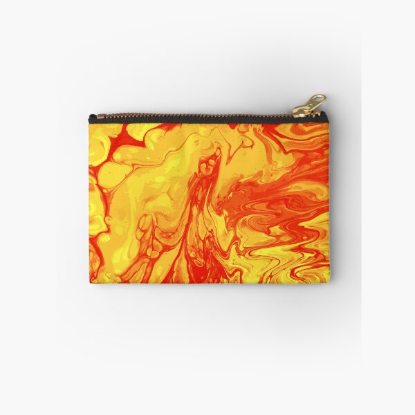 Aperçu de l'œuvre Vivid Orange Palette 3 Marble Fluid Art créée et vendue par Janzay.