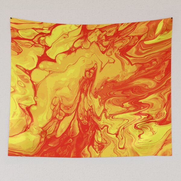 Artikelvorschau, Vivid Orange Palette 3 Marble Fluid  Art  entworfen und verkauft von Janzay.