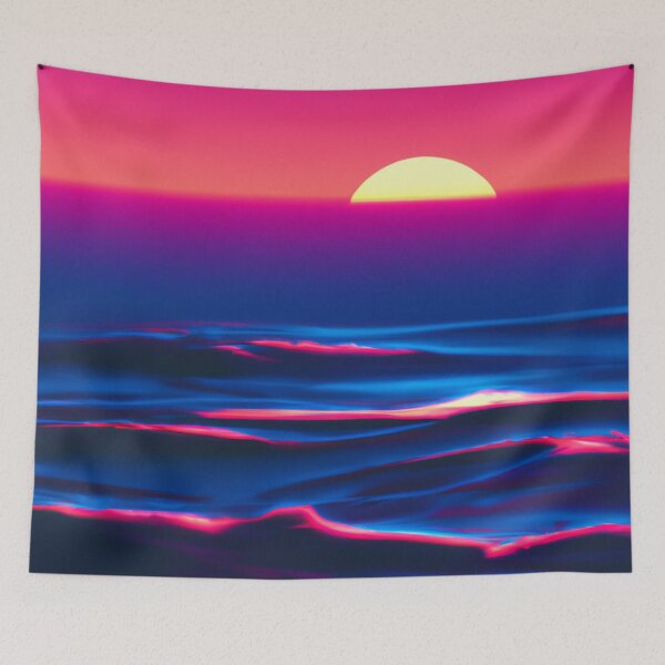 Item preview, Happiness is the Blood Moon setting over a beach. designed and sold by Chris Purdy.