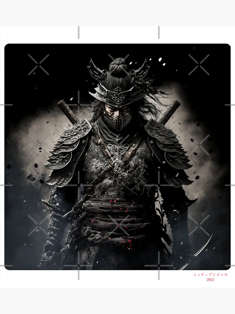 Portrait in Ink Splash of Samurai Warrior - 10