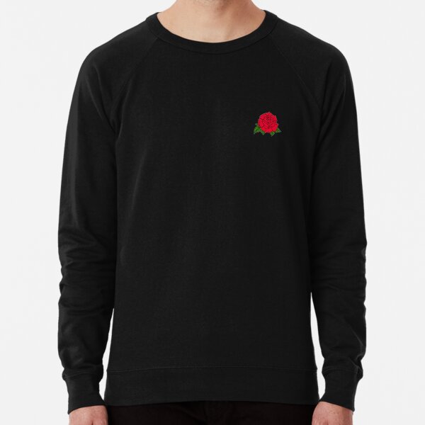 Black sweatshirt with red roses outlet