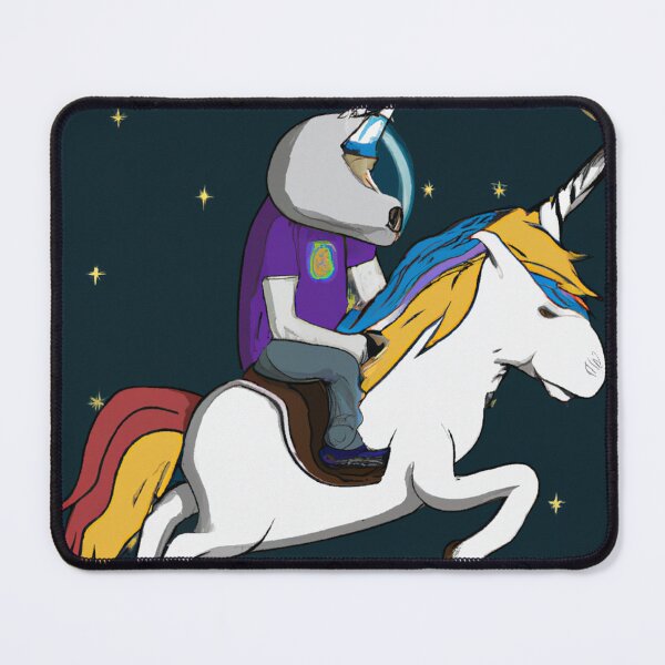 Item preview, AI Art motorcyclist riding a unicorn in space designed and sold by 4You4U.