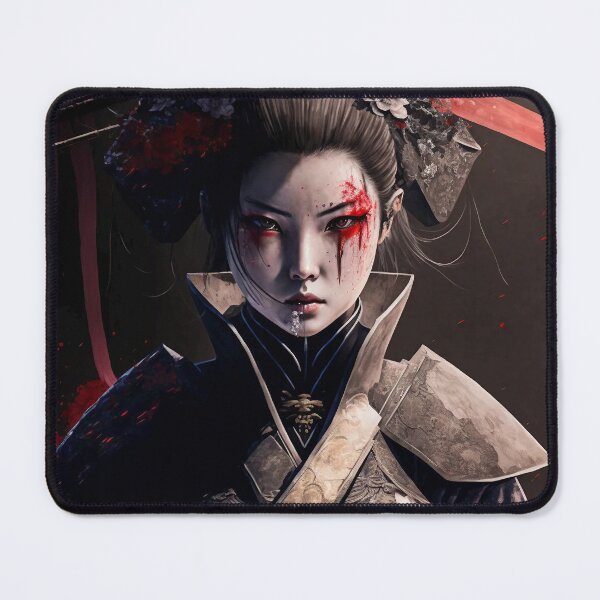 Item preview, Portrait in Ink Splash of Samurai Woman - 01 designed and sold by Mitch-Angelo.