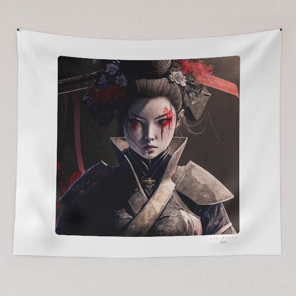 Item preview, Portrait in Ink Splash of Samurai Woman - 01 designed and sold by Mitch-Angelo.
