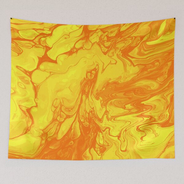 Aperçu de l'œuvre Vivid Orange Palette 4 Marble Fluid Art créée et vendue par Janzay.