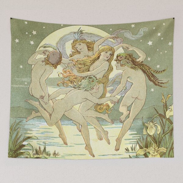 Item preview, Fairies dancing around in the moonlight vintage designed and sold by JaneVirak.
