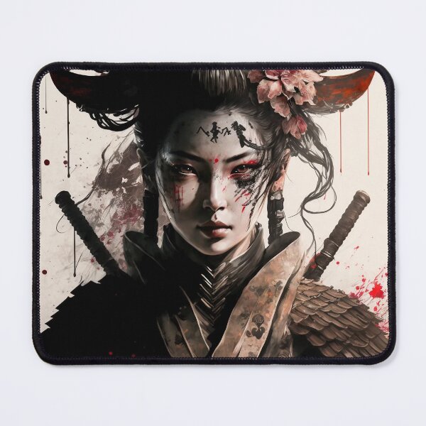 Item preview, Portrait in Ink Splash of Samurai Woman - 02 designed and sold by Mitch-Angelo.