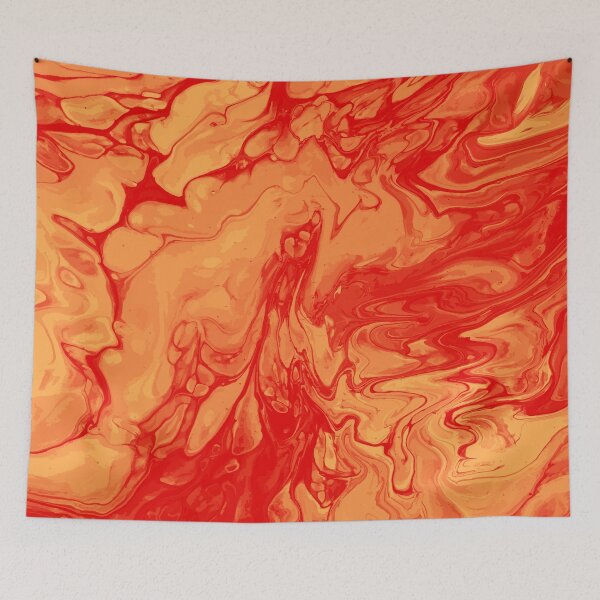 Artikelvorschau, Vivid Orange Palette 7 Marble Fluid Art entworfen und verkauft von Janzay.
