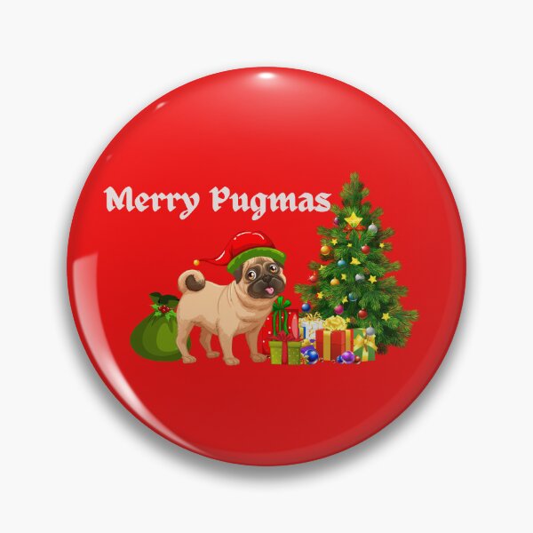 Item preview, Festive Pug. Christmas Pug. Christmas Canines. Christmas Dog. designed and sold by Doggymadness.