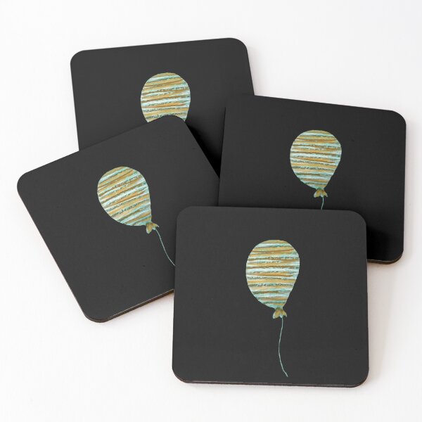 Aperçu de l'œuvre Balloon green textured strip a watercolor sketch black créée et vendue par Yana Mustafina | Boho Soulful Designs.