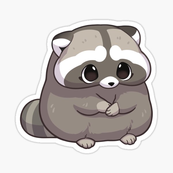 Cute Raccoon Sticker Kawaii Pastel · Creative Fabrica