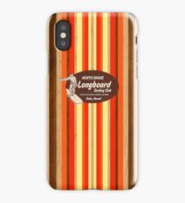 Pipeline Striped Hawaiian & Club Surfing Logo - Orange and Brown iPhone Case