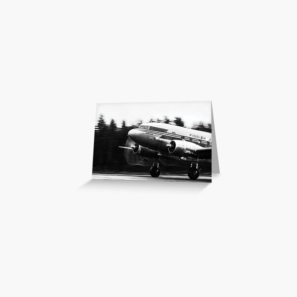 Douglas DC-3 taking off in rain Greeting Card