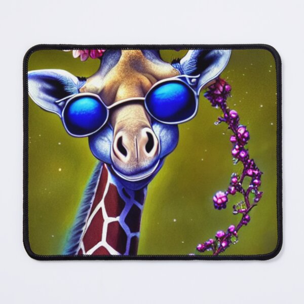 Item preview, African Giraffe, Cool Giraffe with sunglasses and Flower mane designed and sold by Huesoffun.
