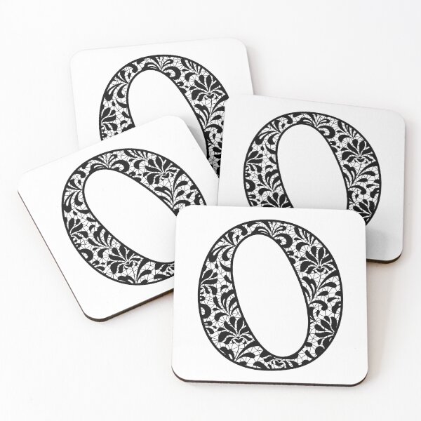 Item preview, The Letter O- Black Lace Botanical Monogram designed and sold by Tasha-design.