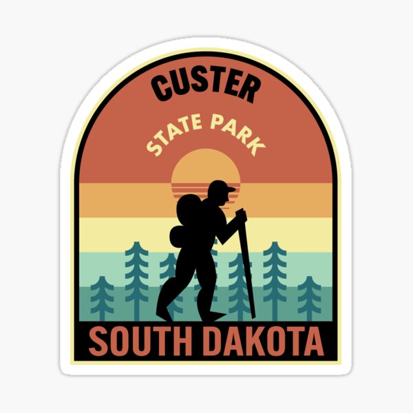 Custer State Park South Dakota Retro Hiking Sticker