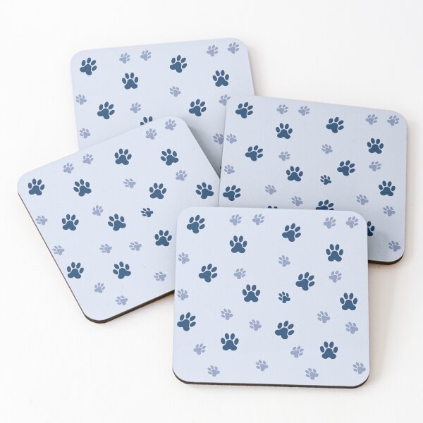 Artikelvorschau, Einfaches und modernes helles Thema Blaues und Lila Hundepfotenabdruckmuster entworfen und verkauft von Christopher McGuire.