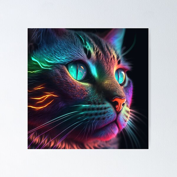 Item preview, Ai Generated Art - Phantasmal Iridescent Cat designed and sold by BogoAi.