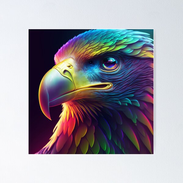 Item preview, Ai Generated Art - Phantasmal Iridescent Eagle designed and sold by BogoAi.