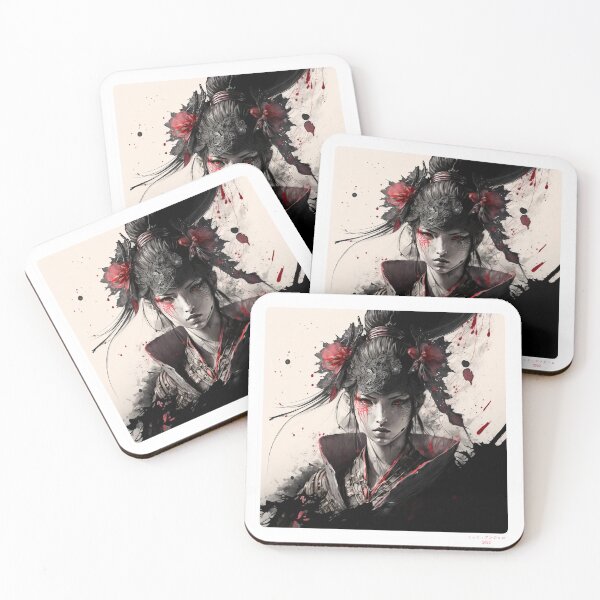 Item preview, Portrait in Ink Splash of Samurai Woman - 03 designed and sold by Mitch-Angelo.