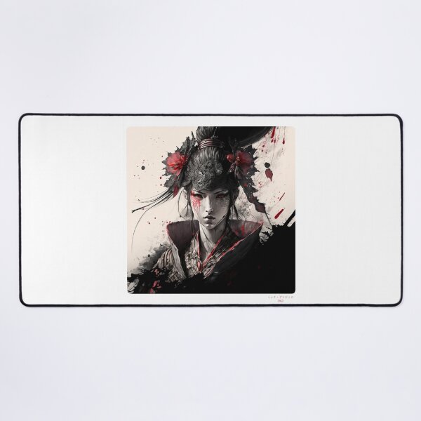 Item preview, Portrait in Ink Splash of Samurai Woman - 03 designed and sold by Mitch-Angelo.