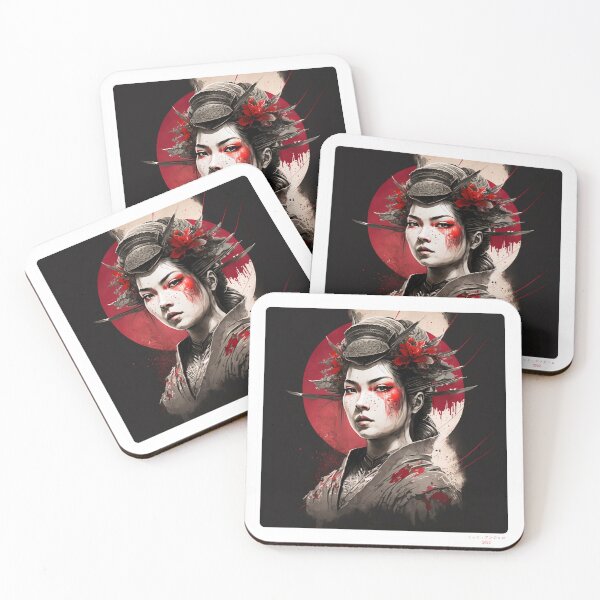 Item preview, Portrait in Ink Splash of Samurai Woman - 04 designed and sold by Mitch-Angelo.