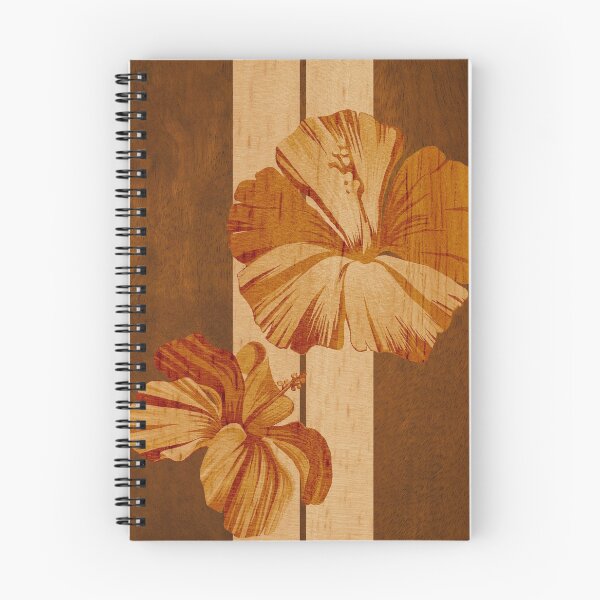 Item preview, Kualoa Faux Koa Wood Hawaiian Surfboard with Hibiscus designed and sold by DriveIndustries.