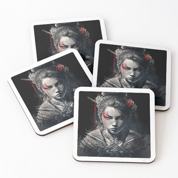 Item preview, Portrait in Ink Splash of Samurai Woman - 05 designed and sold by Mitch-Angelo.