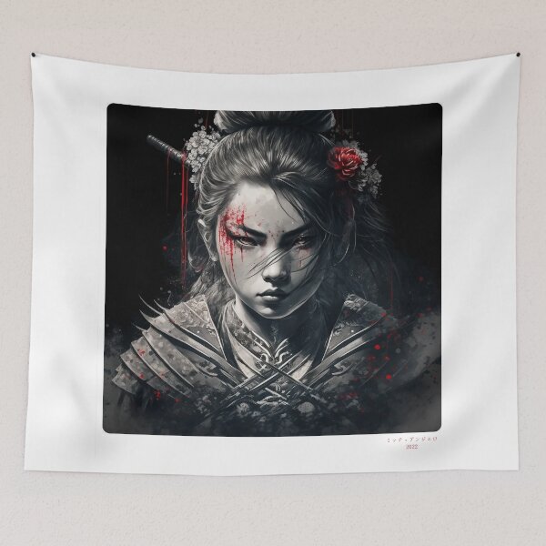 Item preview, Portrait in Ink Splash of Samurai Woman - 05 designed and sold by Mitch-Angelo.